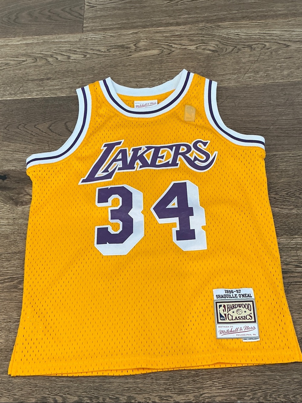Mitchell & Ness Lakers #34 Retro Jersey - Gold & Purple